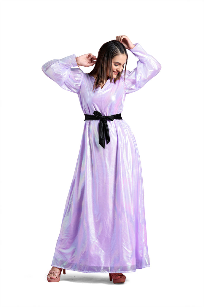 Balloon Sleeve A-line Western Long Dress