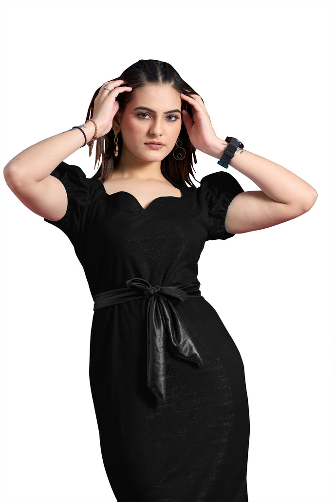 Puff Sleeve Bodycon Mini Dress