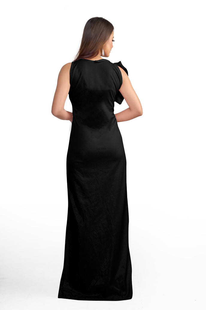 Western Side Slit Bodycon Long Dress